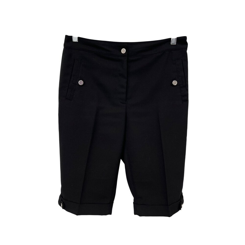 EP Pro Golf Bermuda Shorts Size 8 Flat Front Black Polyester Casual Athleisure